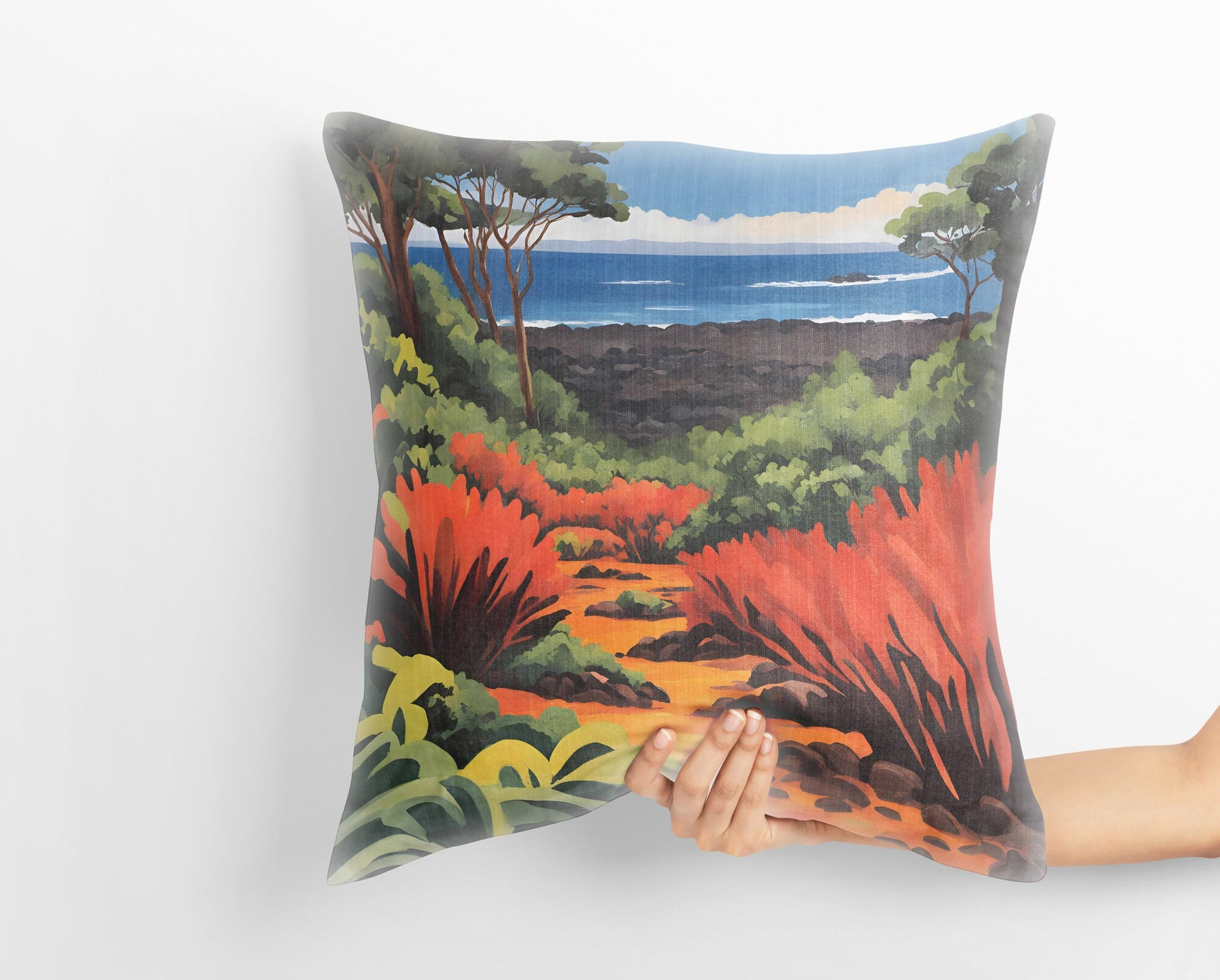 Hawaii Volcanoes National Park, Toss Pillow, Usa Travel Pillow, Artist Pillow, Modern Pillow, Large Pillow Cases, Playroom Decor