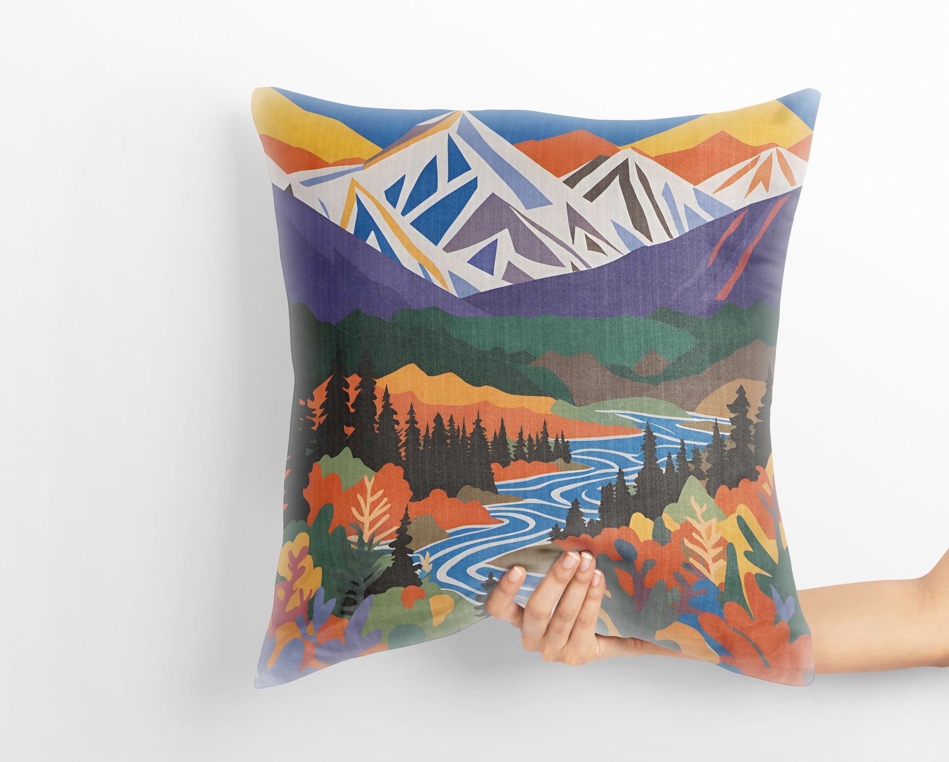 Denali National Park And Preserve Alaska, Throw Pillow, Usa Travel Pillow, 18 X 18 Pillow Covers, Home Decor Pillow, Indoor Pillow Cases