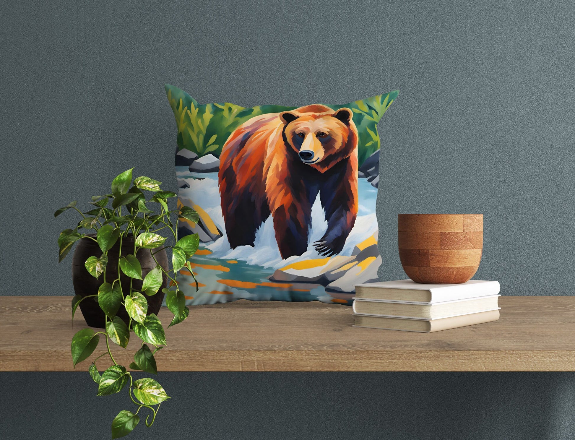 Katmai National Park Alaska Throw Pillow Cover, Usa Travel Pillow, Comfortable, 18 X 18 Pillow Covers, Farmhouse Pillow, Pillow Cases Kids