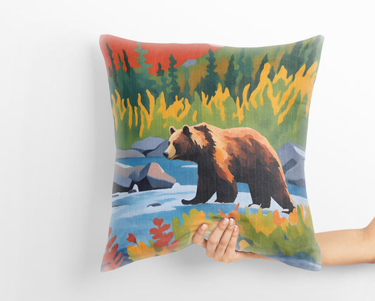 Katmai National Park Alaska, Tapestry Pillows, Usa Travel Pillow, Comfortable, Colorful Pillow Case, Fashion, Square Pillow, Home And Living