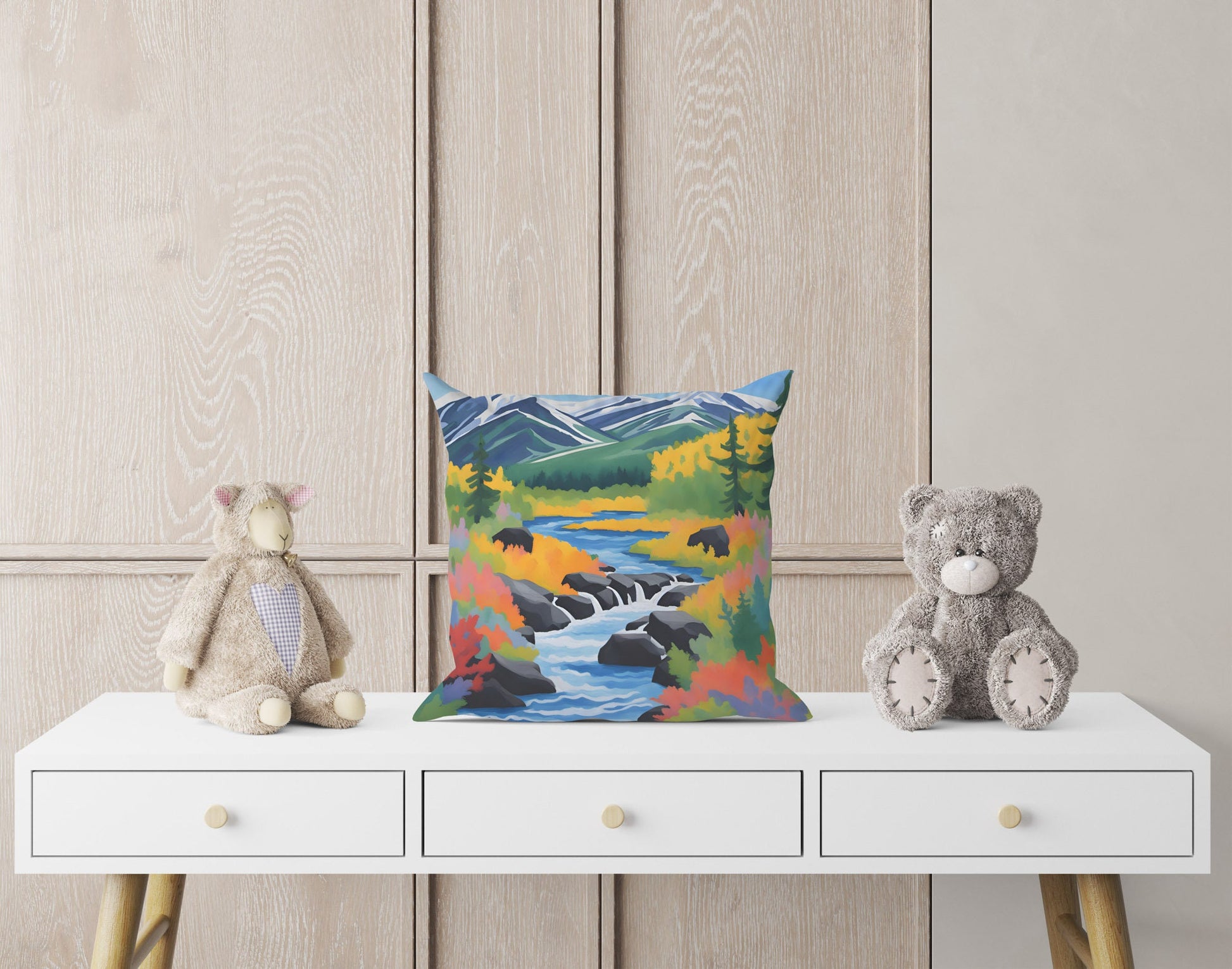 Katmai National Park Alaska Toss Pillow, Usa Travel Pillow, Comfortable, Colorful Pillow Case, 16X16 Case, Gift For Parents, Sofa Pillows