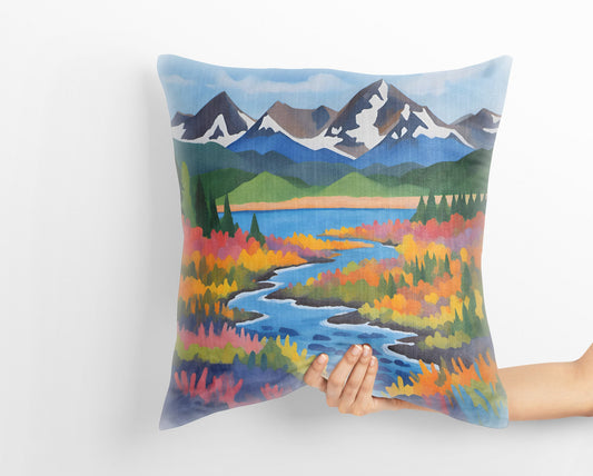 Katmai National Park Alaska, Decorative Pillow, Usa Travel Pillow, Designer Pillow, Colorful Pillow, Fashion, Square Pillow, Home And Living