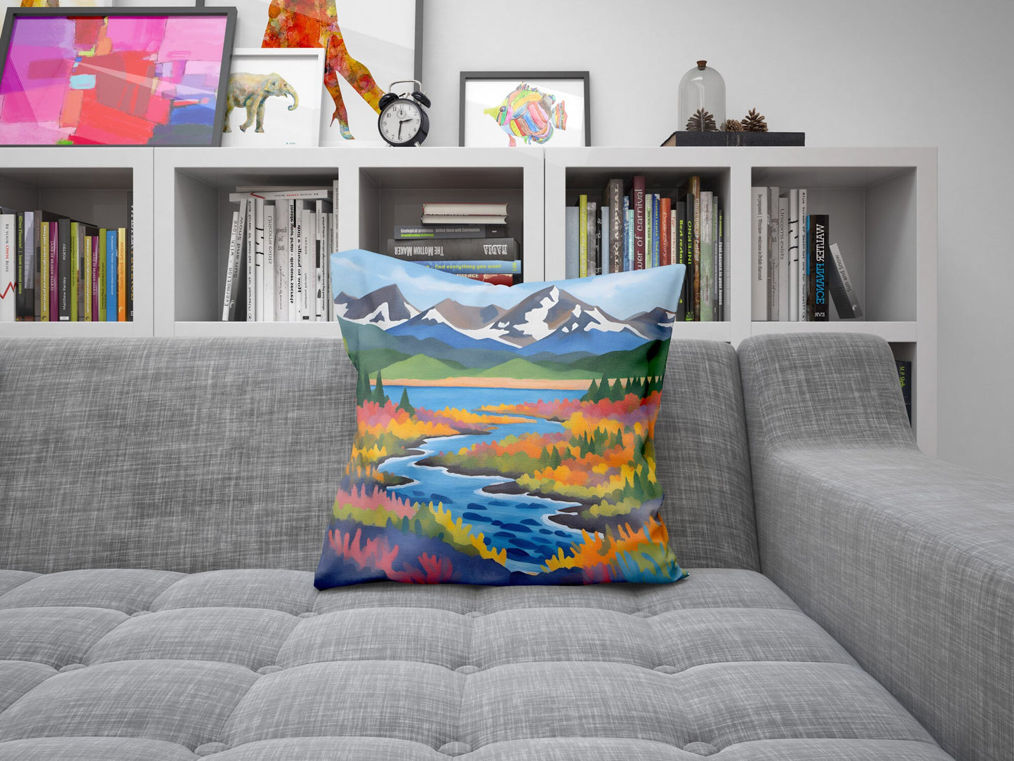 Katmai National Park Alaska, Decorative Pillow, Usa Travel Pillow, Designer Pillow, Colorful Pillow, Fashion, Square Pillow, Home And Living