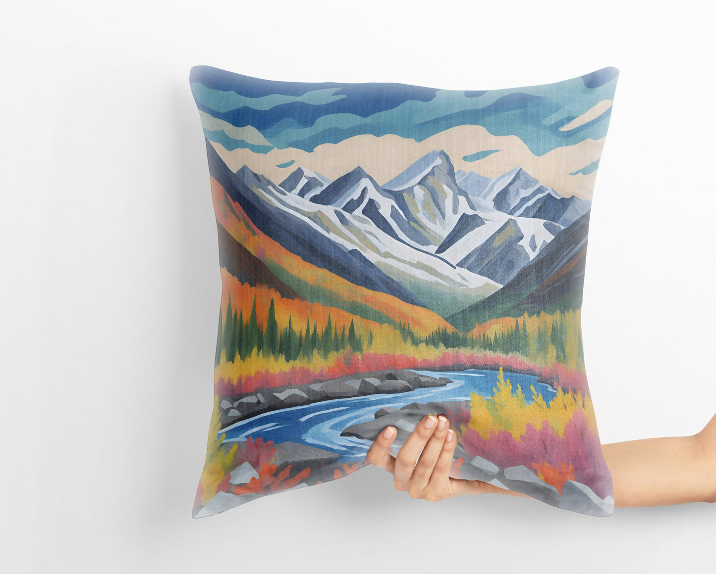 Wrangell-St. Elias National Park Alaska, Tapestry Pillows, Usa Travel Pillow, Artist Pillow, 20X20 Pillow, Home Decor Pillow, Holiday Gift