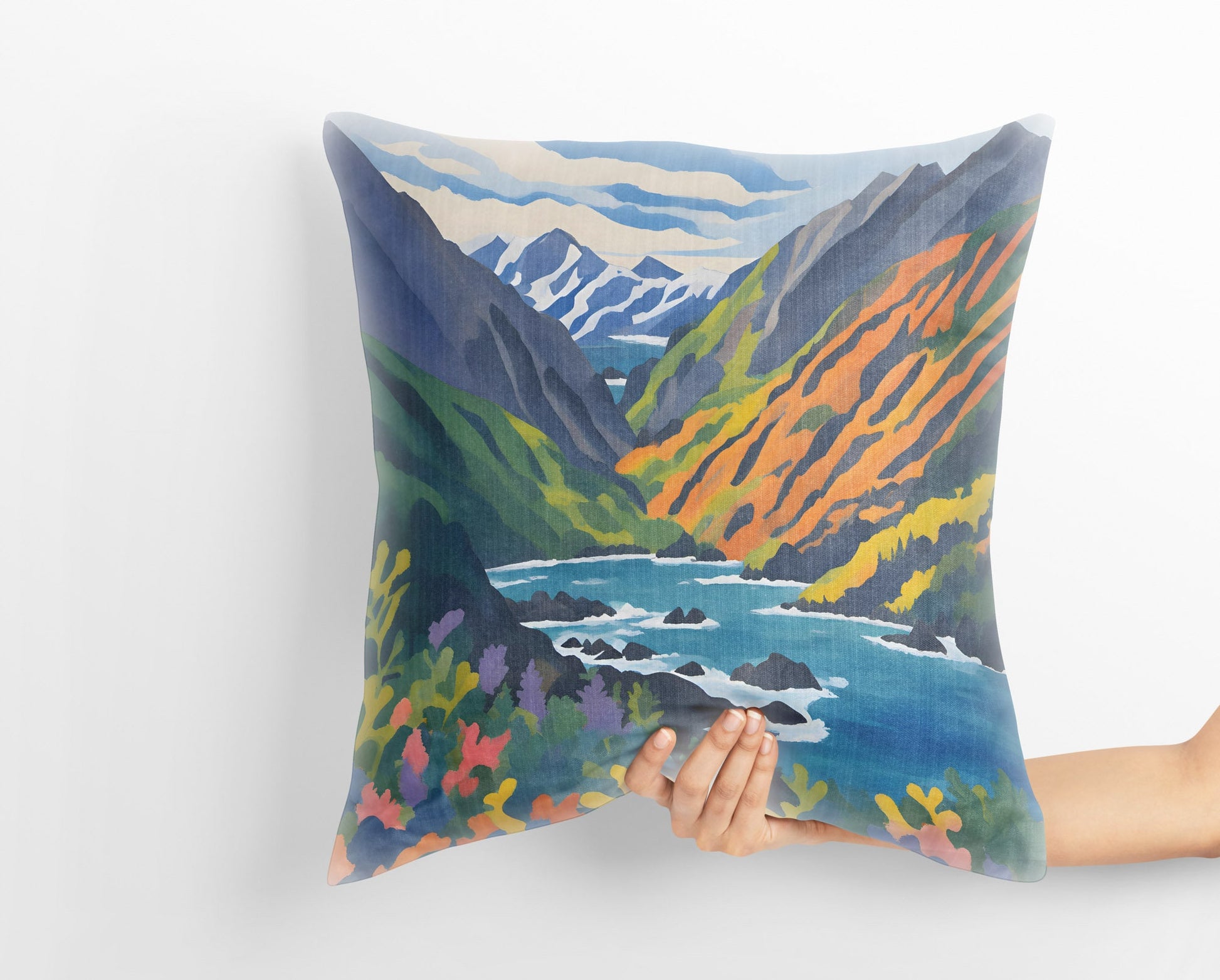 Kenai Fjords National Park, Alaska Toss Pillow, Usa Travel Pillow, Artist Pillow, Contemporary Pillow, Square Pillow, Playroom Decor