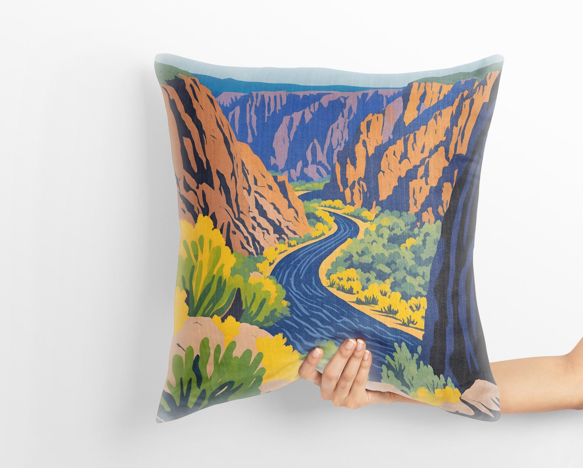 Black Canyon Of The Gunnison National Park Landscape, Colorado Toss Pillow, Usa Travel Pillow, Contemporary Pillow, Indoor Pillow Cases