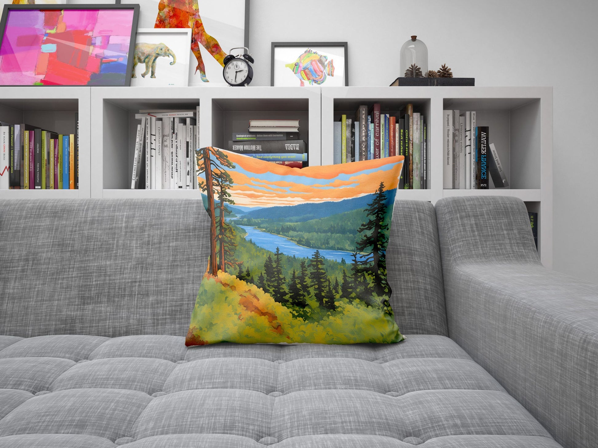 Klamath River Overlook In Redwood National And State Parks, California Tapestry Pillows, Usa Travel Pillow, Home And Living, Sofa Pillows