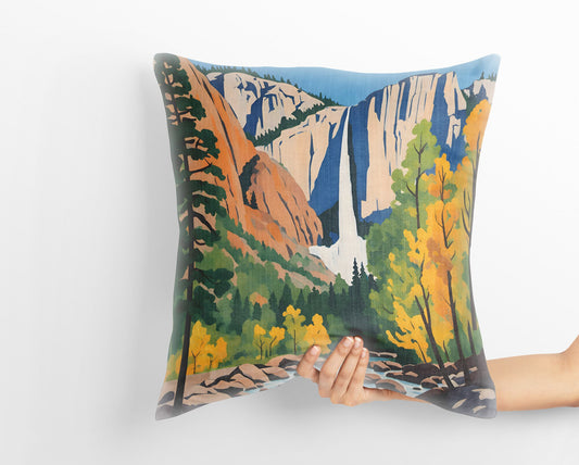 Bridalveil Fall In Yosemite National Park, California Pillow Case, Usa Travel Pillow, Soft Pillow Cases, Contemporary Pillow, 20X20 Pillow