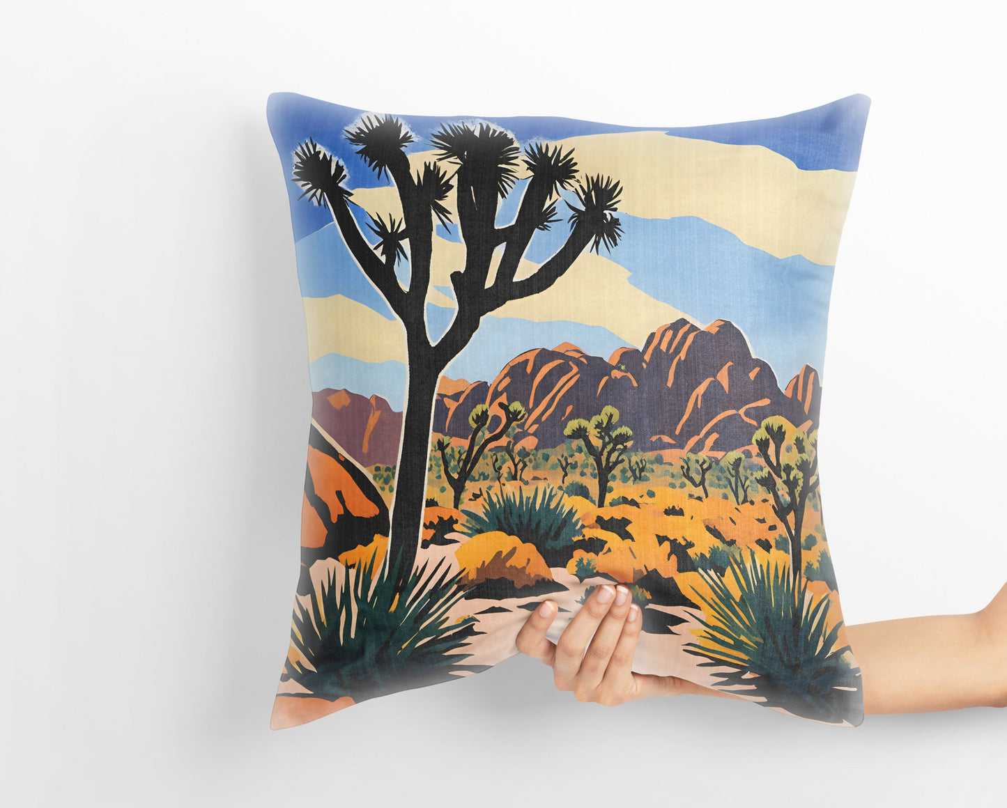 Ryan Mountain In Joshua Tree National Park, California Toss Pillow, Usa Travel Pillow, Soft Pillow Cases, Home And Living, Sofa Pillows