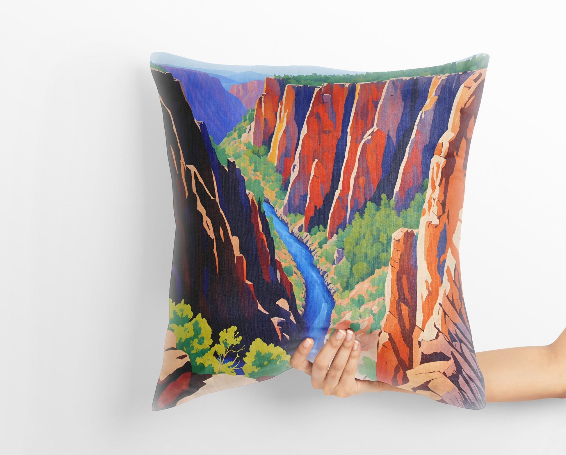 North Rim Chasm View In Black Canyon Of The Gunnison National Park, Colorado Throw Pillow Cover, Usa Travel Pillow, Large Pillow Cases