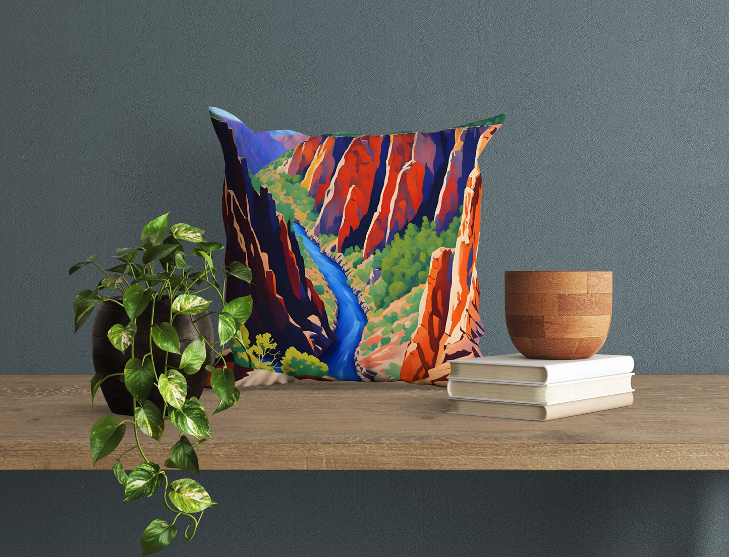 North Rim Chasm View In Black Canyon Of The Gunnison National Park, Colorado Throw Pillow Cover, Usa Travel Pillow, Large Pillow Cases