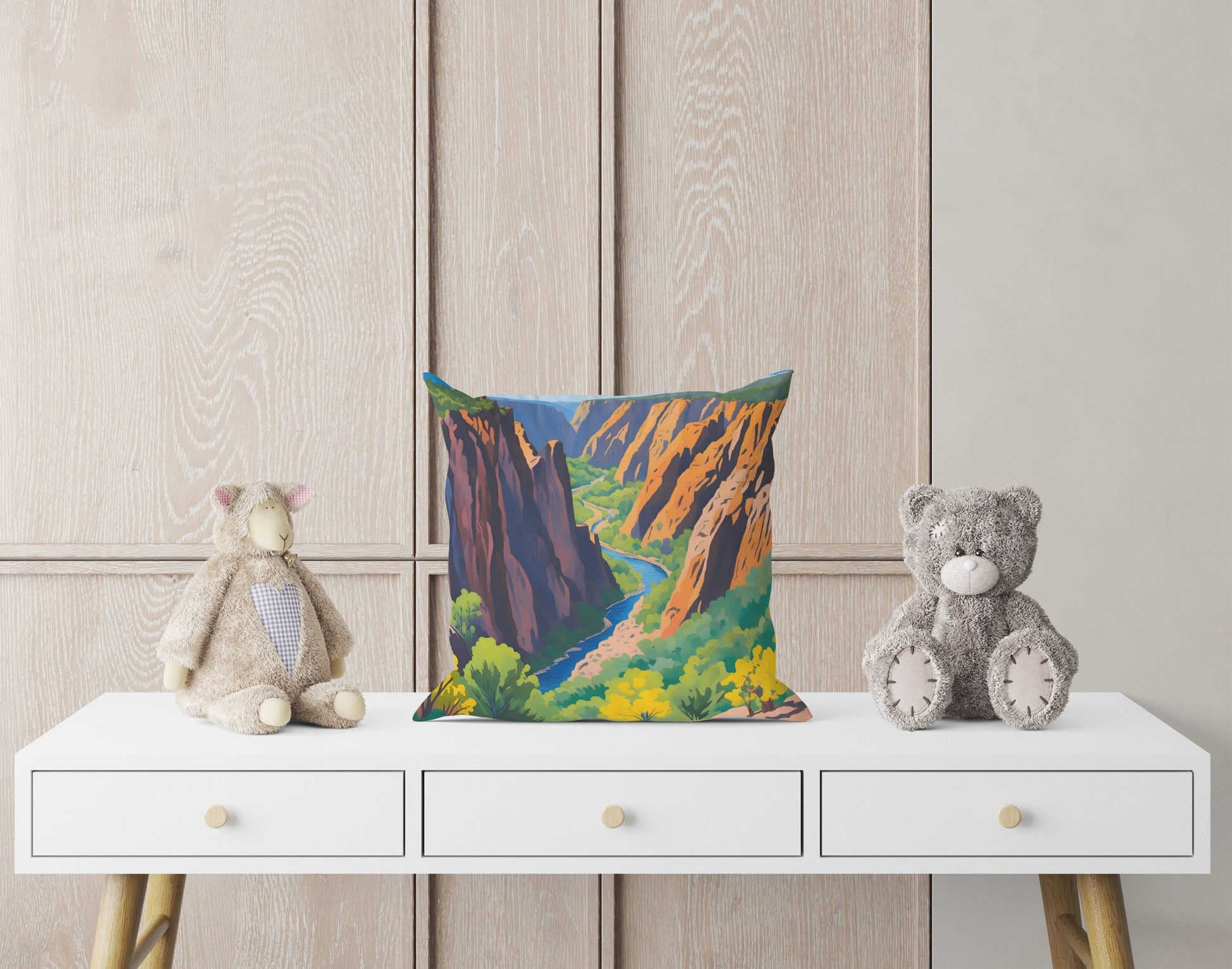 Warner Point In Black Canyon Of The Gunnison National Park, Colorado Tapestry Pillows, Usa Travel Pillow, Pillow 20X20, Home And Living