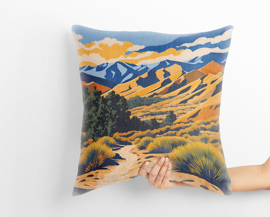 Mosca Pass Trail In Great Sand Dunes National Park, Colorado Throw Pillow, Usa Travel Pillow, Soft Pillow Cases, 18 X 18 Pillow Covers