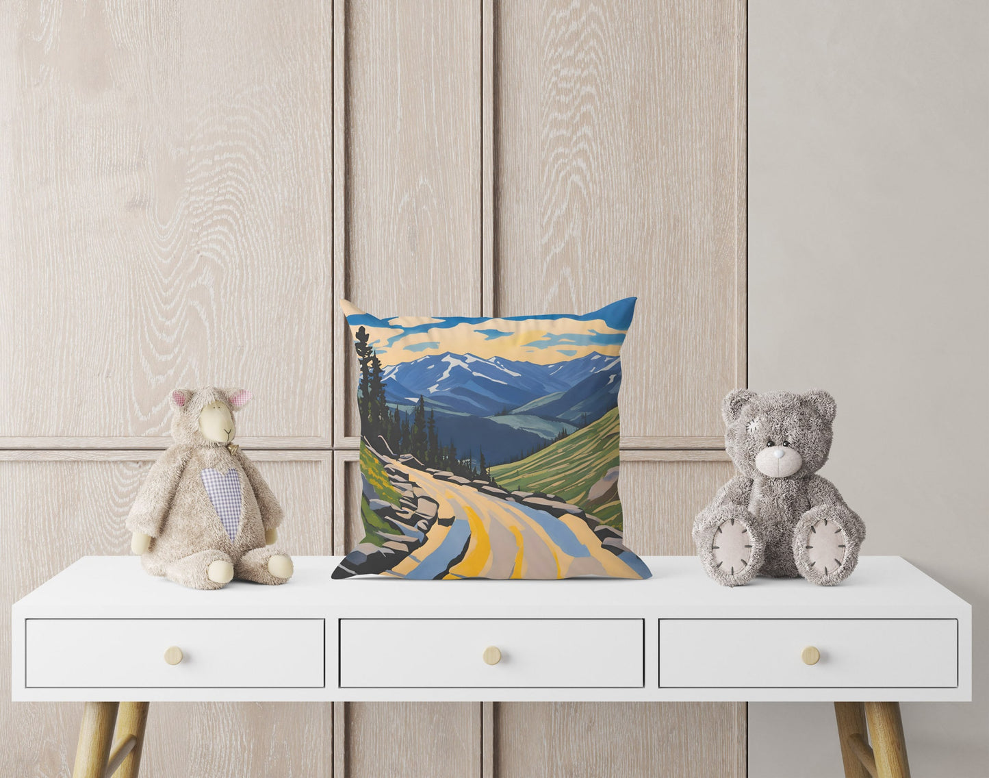 Trail Ridge Road In Rocky Mountain National Park Colorado Throw Pillow Cover, Usa Travel Pillow, Art Pillow, Beautiful Pillow, Square Pillow