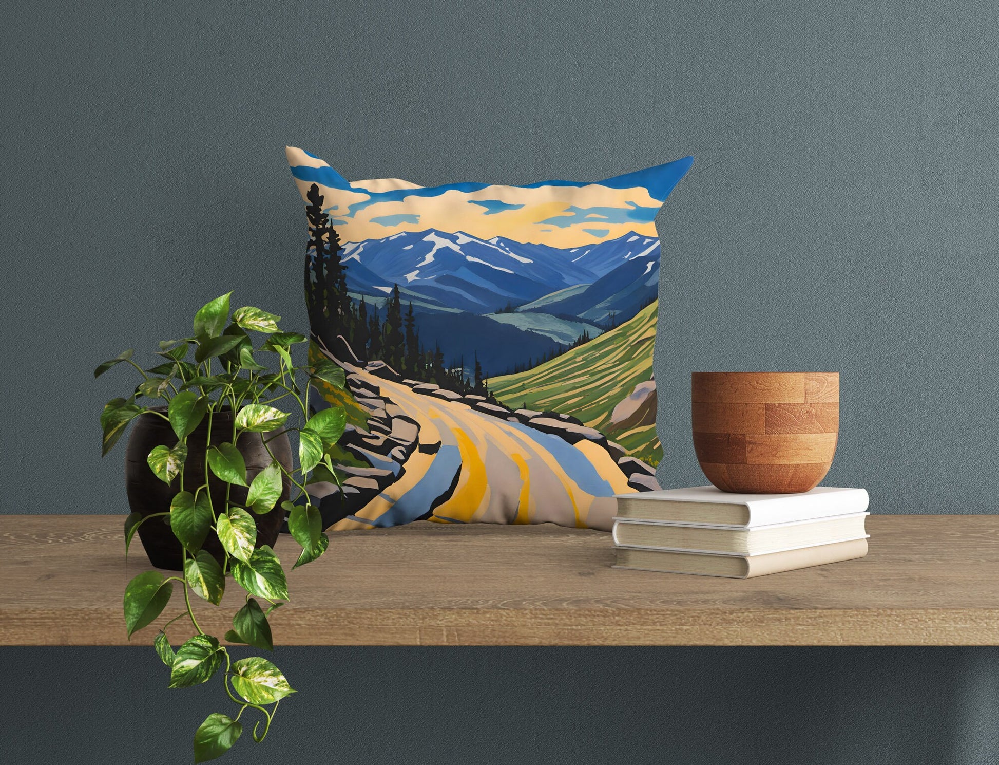 Trail Ridge Road In Rocky Mountain National Park Colorado Throw Pillow Cover, Usa Travel Pillow, Art Pillow, Beautiful Pillow, Square Pillow