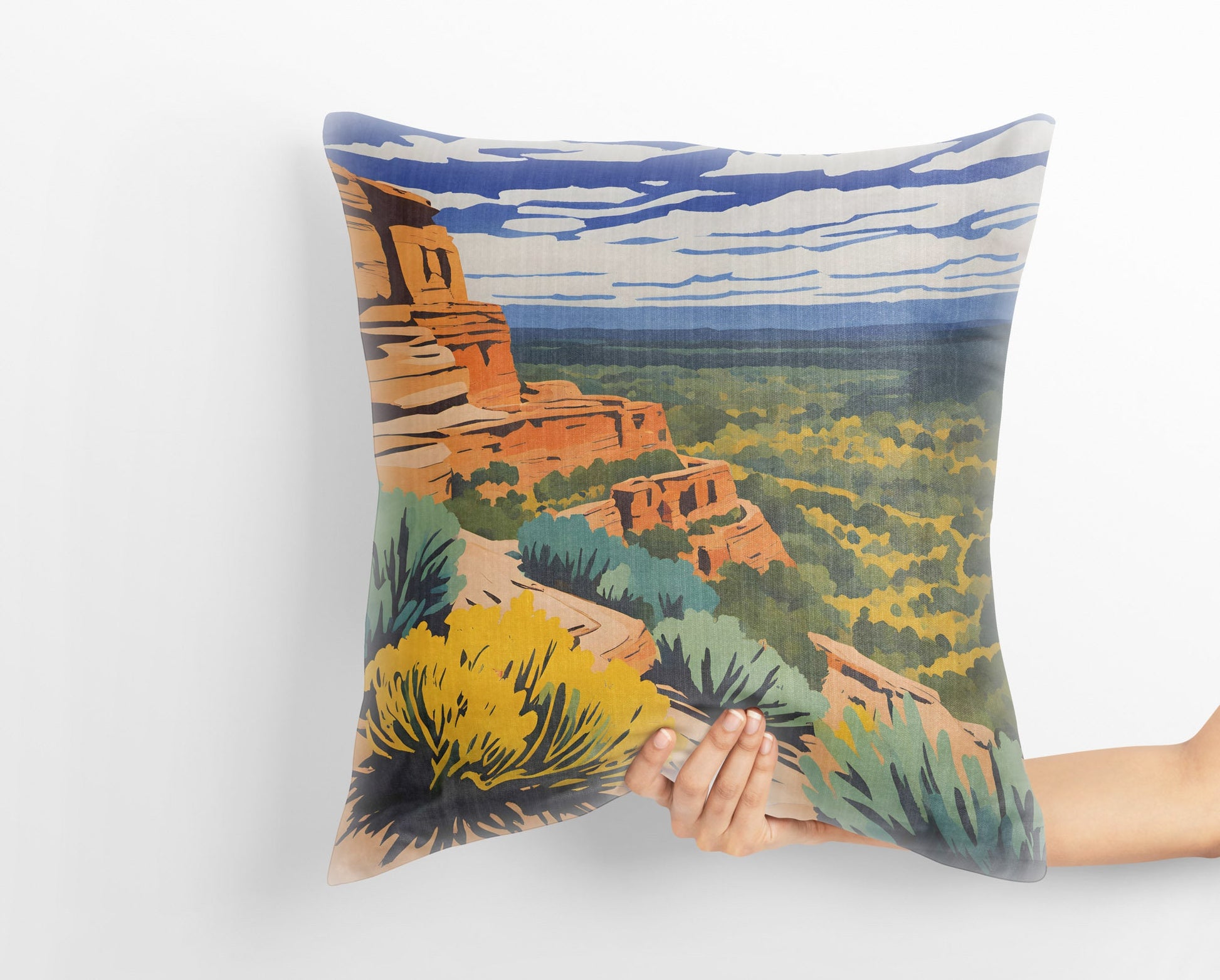 Chapin Mesa In Mesa Verde National Park, Colorado Decorative Pillow, U –  georgemillerart