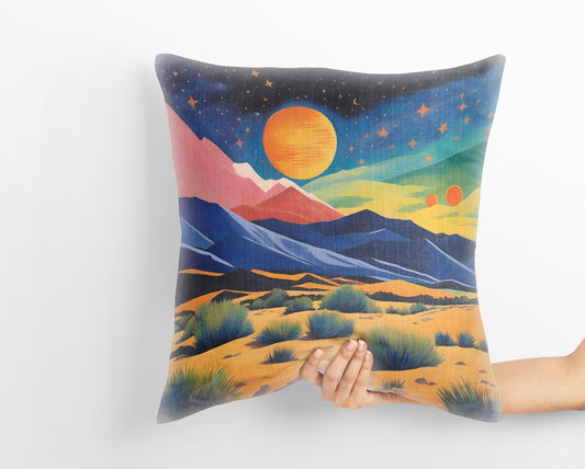Astronomy Nights In Great Sand Dunes National Park, Colorado Throw Pillow, Usa Travel Pillow, Art Pillow, Colorful Pillow Case, 16X16 Case