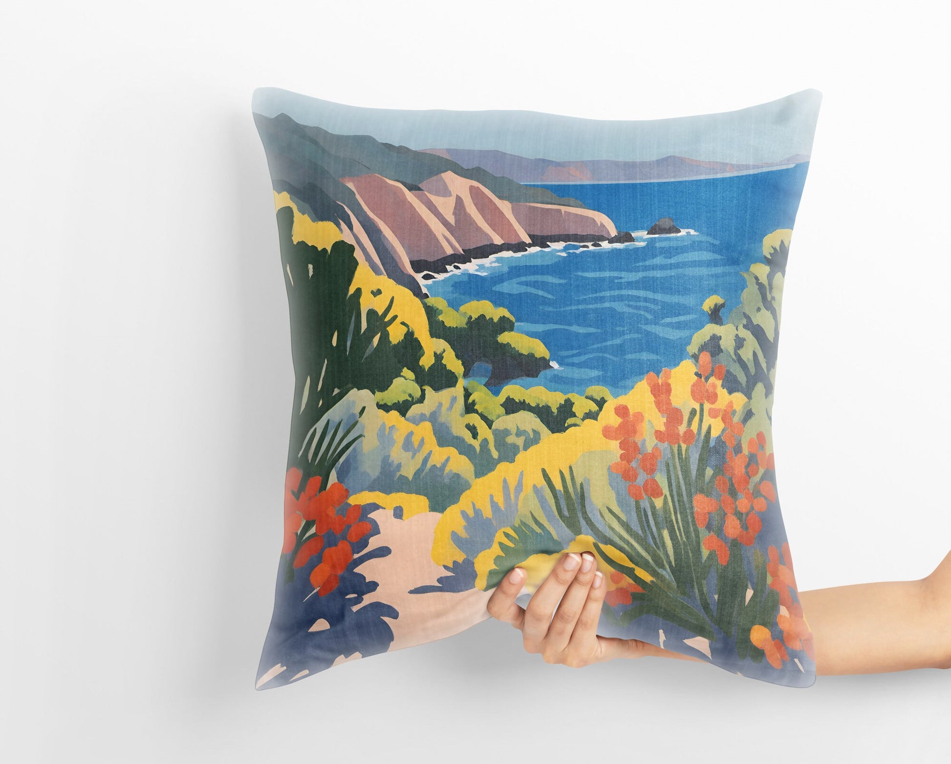 Inspiration Point In Anacapa Island, Channel Islands National Park Toss Pillow, Usa Travel Pillow, Artist Pillow, Pillow Cases Kids