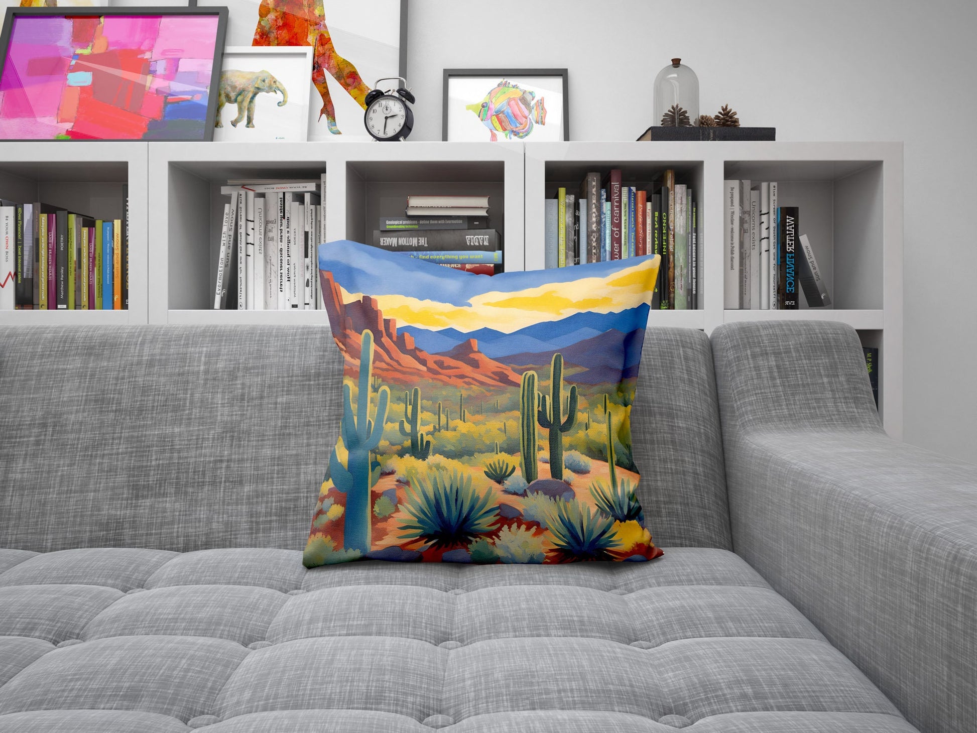 Valley View Overlook In Tucson Mountain District, Saguaro National Park Toss Pillow, Usa Travel Pillow, Art Pillow, Contemporary Pillow