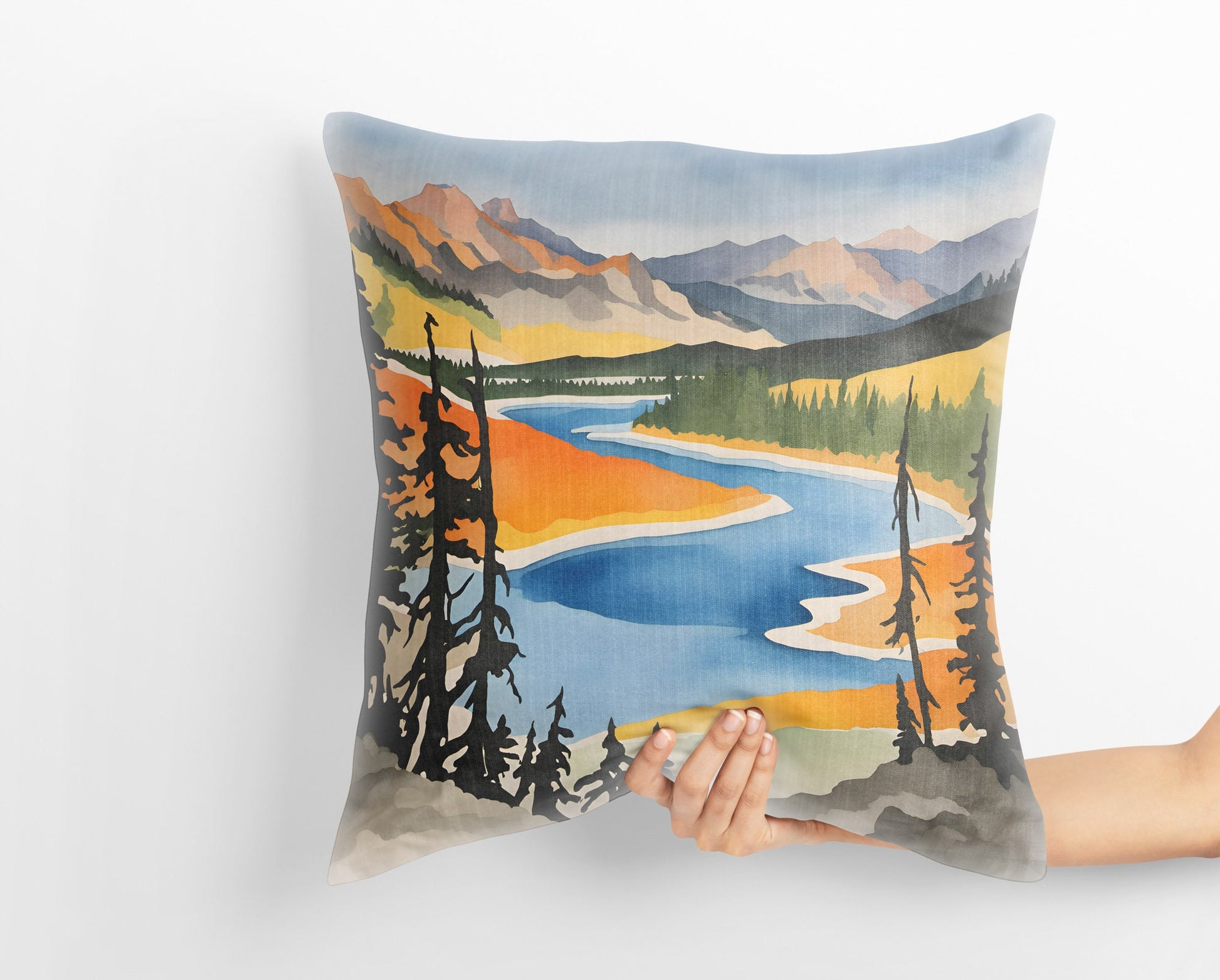 Yellowstone National Park Toss Pillow, Usa Travel Pillow, Comfortable, –  georgemillerart