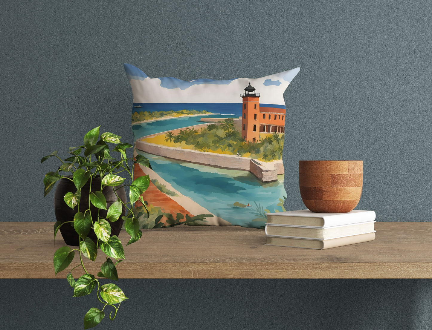 Drytortugas National Park Throw Pillow Cover, Usa Travel Pillow, Colorful Pillow Case, Watercolor Pillow Cases, Large Pillow Cases