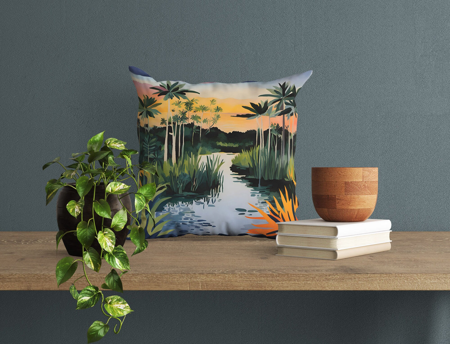 Everglades National Park Throw Pillow Cover, Usa Travel Pillow, Comfortable, Colorful Pillow Case, Watercolor Pillow Cases