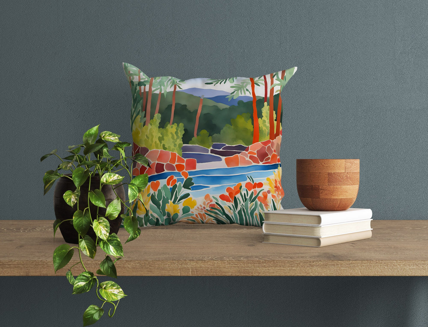 Hot Springs National Park, Arkansas Throw Pillow, Usa Travel Pillow, Comfortable, Colorful Pillow Case, Beautiful Pillow, 24X24 Pillow Case