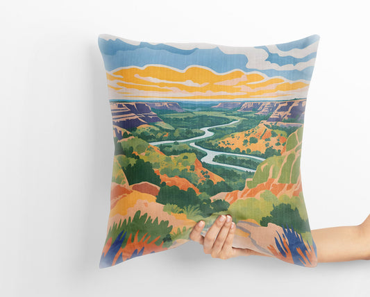 Theodore Roosevelt National Park, North Dakota Throw Pillow Cover, Usa Travel Pillow, Colorful Pillow Case, 24X24 Pillow Case