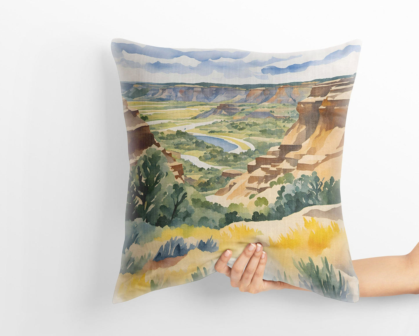 Theodore Roosevelt National Park, North Dakota, Usa Throw Pillow Cover, Usa Travel Pillow, Comfortable, Colorful Pillow Case, Modern Pillow