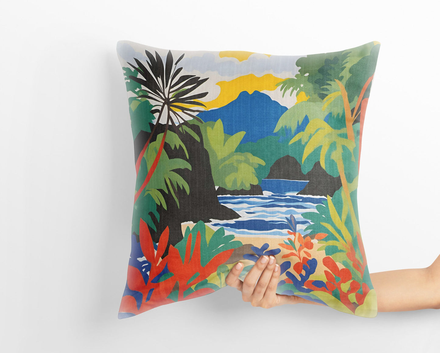 American Samoa National Park Throw Pillow, Usa Travel Pillow, Artist Pillow, Colorful Pillow Case, Contemporary Pillow, 18X18 Pillow Covers