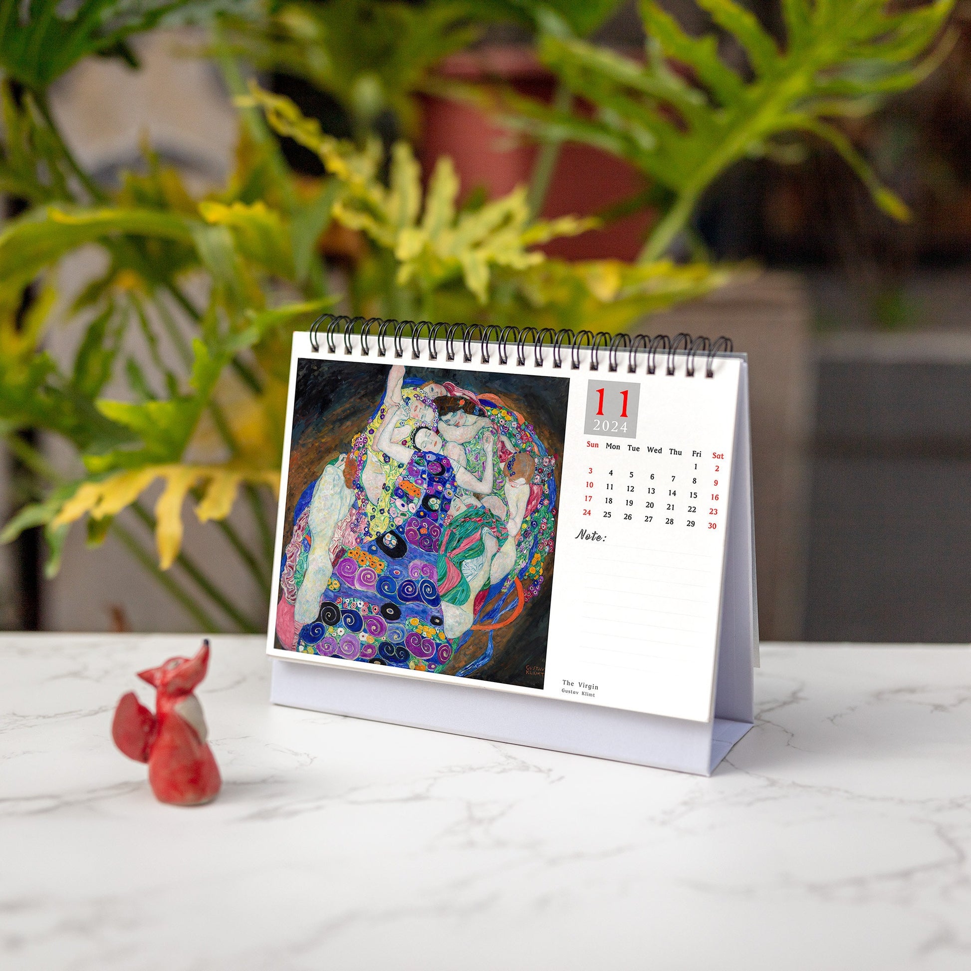2024 Klimt Art Calendar - A5 Size with Scheduling Grid, Wall Calendar Featuring Gustav Klimt's Masterpieces